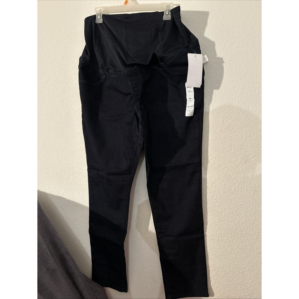 Isabel Ingrid & Isabel Maternity Jeans Crossover Panel 18/34R Jogging Blue NWT